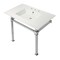 Kingston Brass KVPB37228Q1 37-Inch Console Sink with Stainless Steel Legs (8-Inch, 3 Hole), White/Polished Chrome KVPB37228Q1 - alternate 1